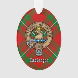 Clan Gregor Crest over Tartan Ornament