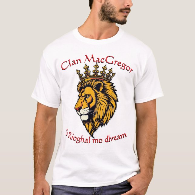 Clan Gregor MacGregor Lion Head with Crown Design T-Shirt (Front)