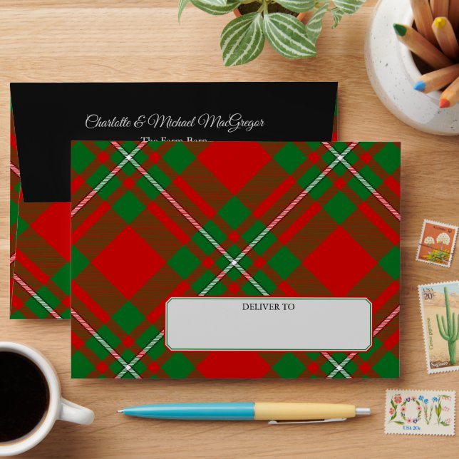 Clan Gregor Tartan Envelope (Desk)