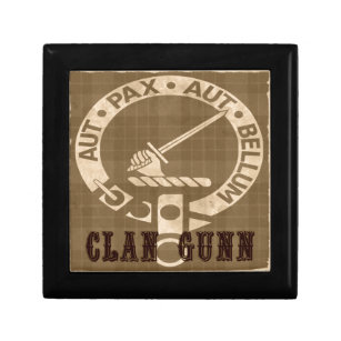 Clan Gunn Crest Badge - Sepia Gift Box