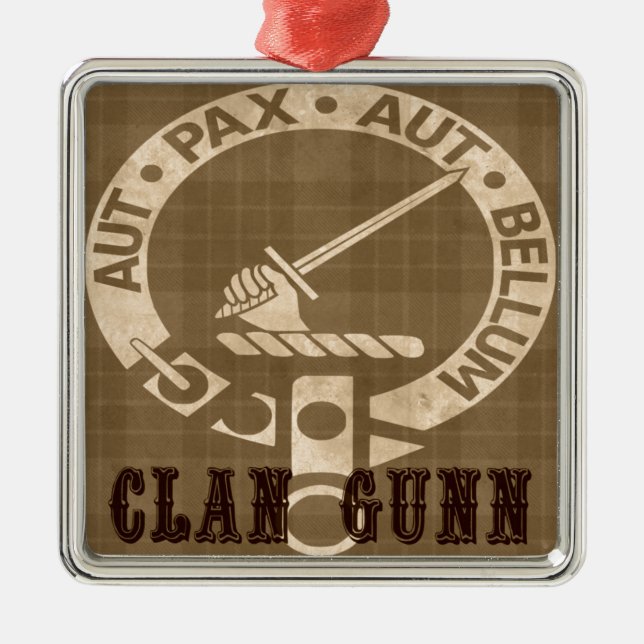 Clan Gunn Crest Badge - Sepia Metal Ornament (Front)