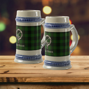 Clan Gunn Crest Badge & Tartan Beer Stein