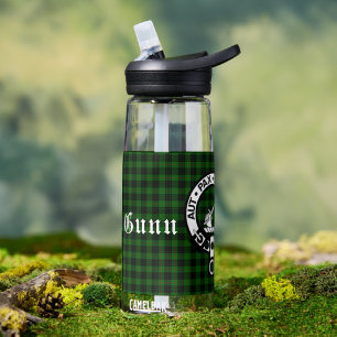 Clan Gunn Crest Badge & Tartan  Water Bottle