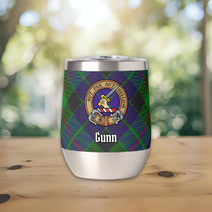 Clan Gunn Crest over Tartan