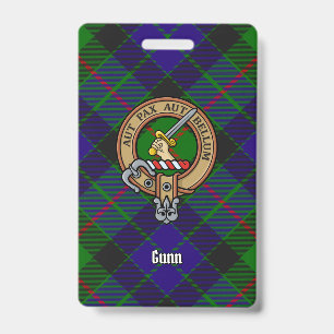 Clan Gunn Crest over Tartan Badge