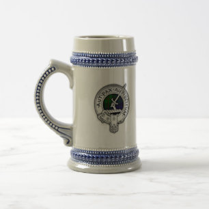 Clan Gunn Crest & Tartan Beer Stein