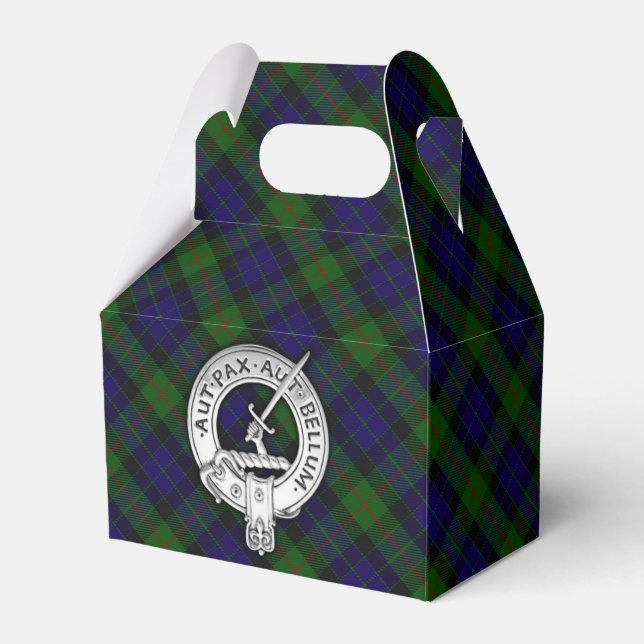Clan Gunn Crest & Tartan Favor Box (Front Side)
