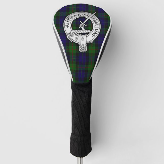 Clan Gunn Crest & Tartan Golf Head Cover (Front)