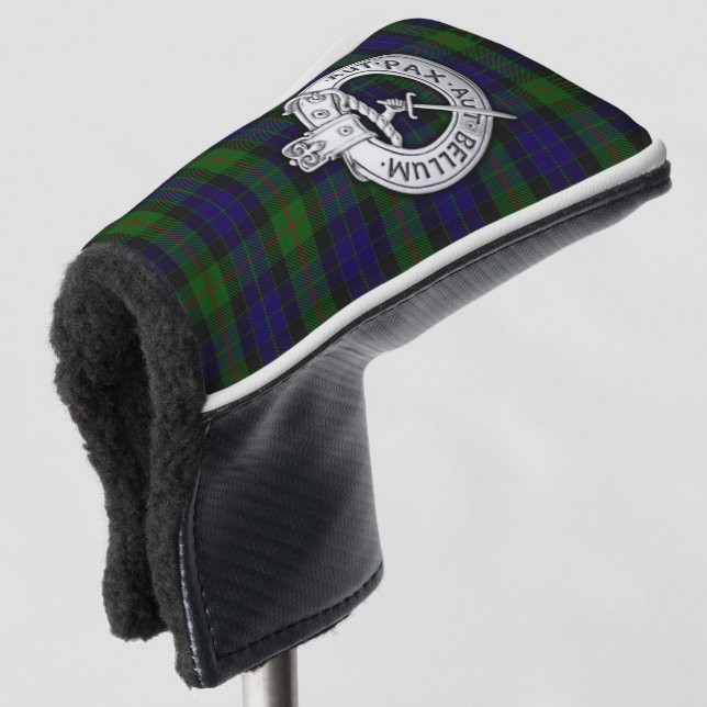 Clan Gunn Crest & Tartan Golf Head Cover (3/4 Front)