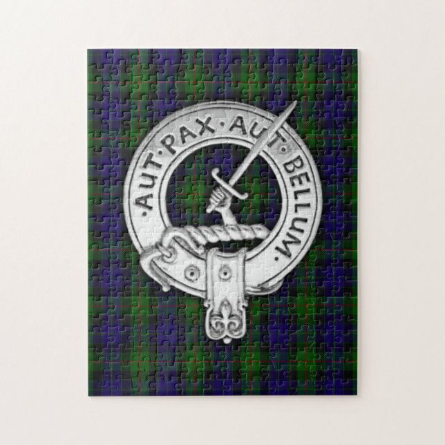 Clan Gunn Crest & Tartan Jigsaw Puzzle (Vertical)