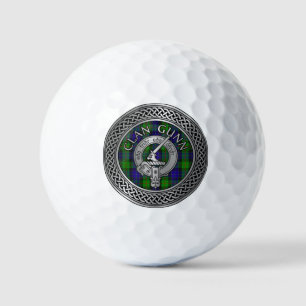 Clan Gunn Crest & Tartan Knot Golf Balls