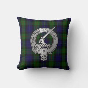 Clan Gunn Crest & Tartan - Old Norse Throw Pillow