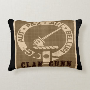 Clan Gunn Sepia Accent Pillow