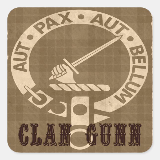 Clan Gunn Sepia Square Sticker (Front)