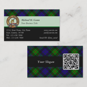 Clan Gunn Tartan Carte de visite
