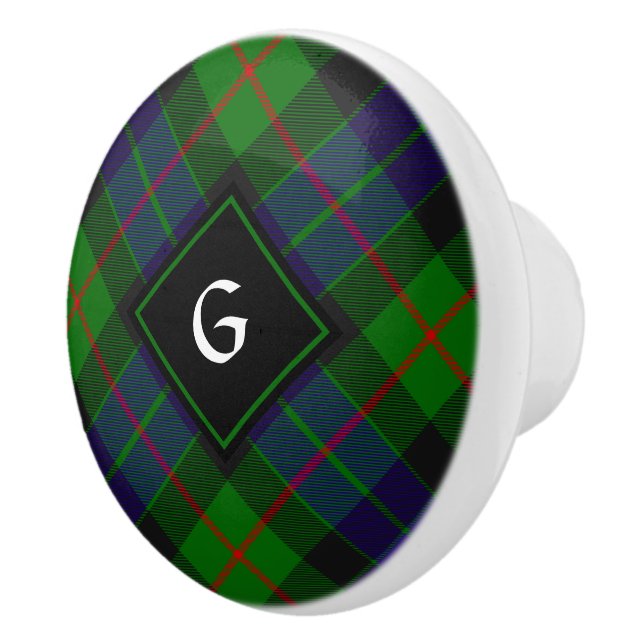 Clan Gunn Tartan Ceramic Knob (Right)