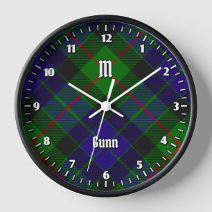 Clan Gunn Tartan Grande horloge