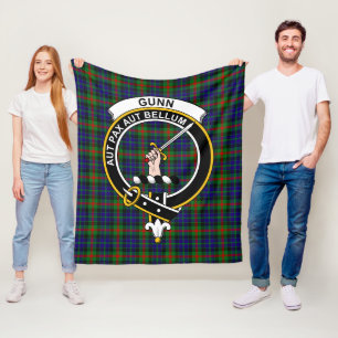 Clan Gunn Tartan Plaid Fleece Blanket
