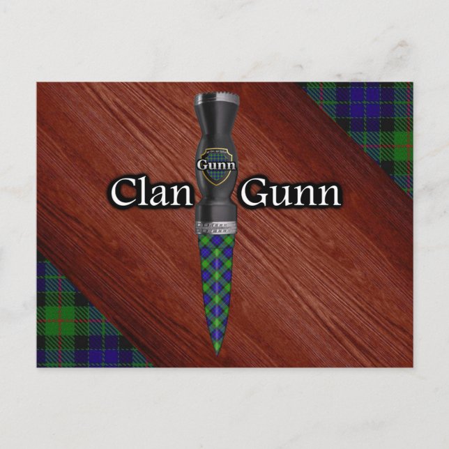 Clan Gunn Tartan Sgian Dubh Blade Postcard (Front)