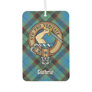 Clan Guthrie Crest over Tartan Air Freshener