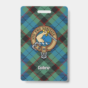 Clan Guthrie Crest over Tartan Badge