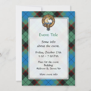 Clan Guthrie Crest over Tartan Invitation