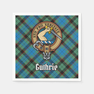Clan Guthrie Crest over Tartan Napkin