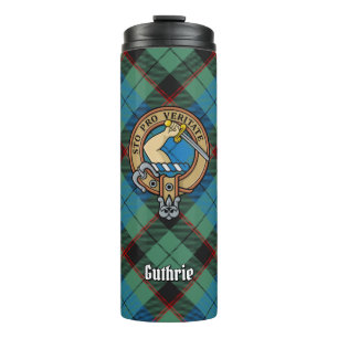 Clan Guthrie Crest over Tartan Thermal Tumbler
