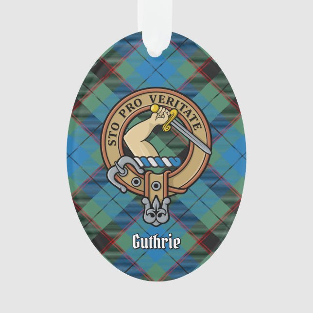 Clan Guthrie Crest sur Tartan (devant)