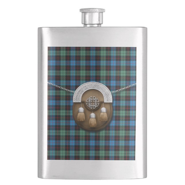 Clan Guthrie Tartan And Sporran Hip Flask (Front)