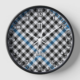 Clan Haig Check Tartan Clock