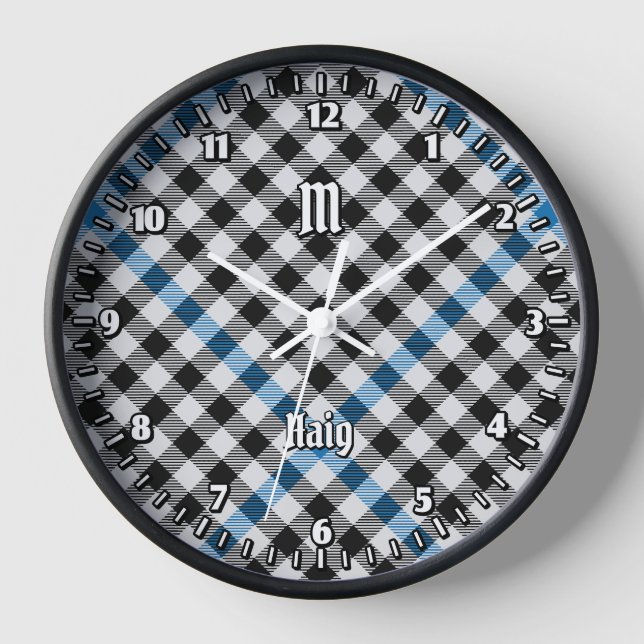 Clan Haig Check Tartan Clock (Front)