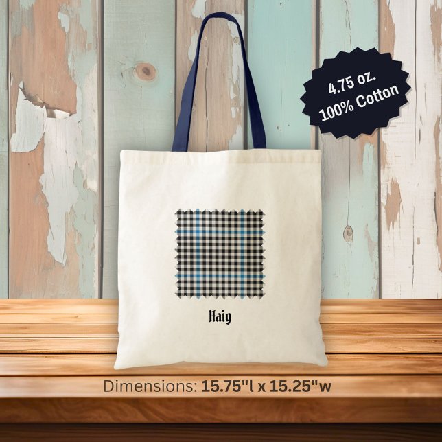 Clan Haig Check Tartan Tote Bag (Creator Uploaded)