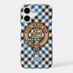 Clan Haig Crest over Check Tartan