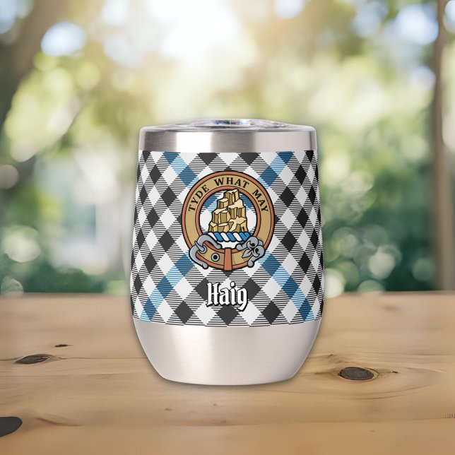 Clan Haig Crest over Check Tartan (Creator Uploaded)