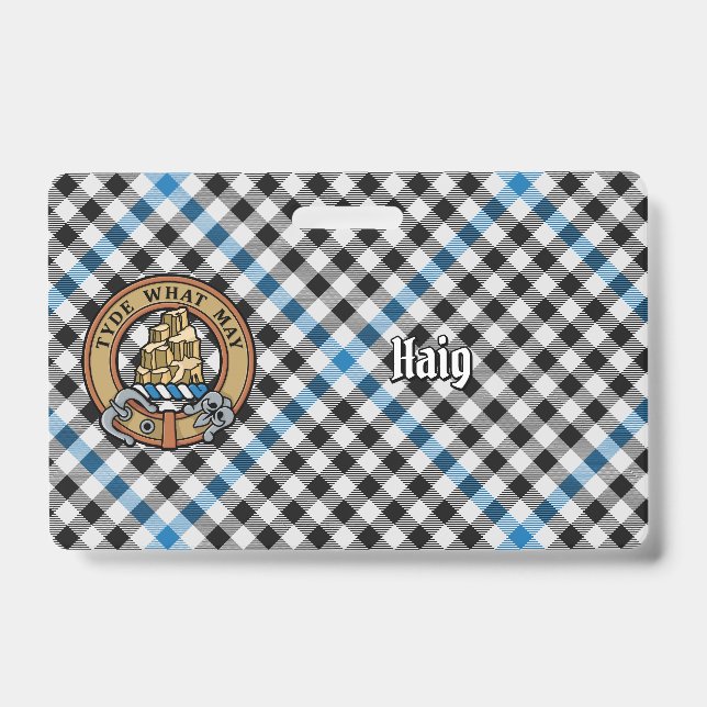 Clan Haig Crest over Check Tartan Badge (Front)