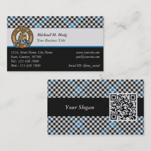 Clan Haig Crest over Check Tartan Business Card