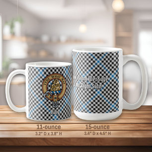 Clan Haig Crest over Check Tartan Coffee Mug