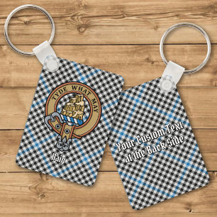 Clan Haig Crest over Check Tartan Keychain