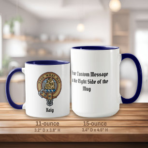 Clan Haig Crest over Check Tartan Mug
