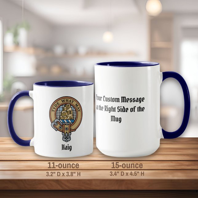 Clan Haig Crest over Check Tartan Mug (Creator Uploaded)