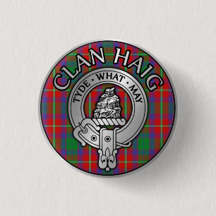 Clan Haig Crest & Tartan 1 Inch Round Button