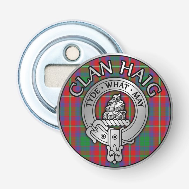 Clan Haig Crest & Tartan Bottle Opener (Front)