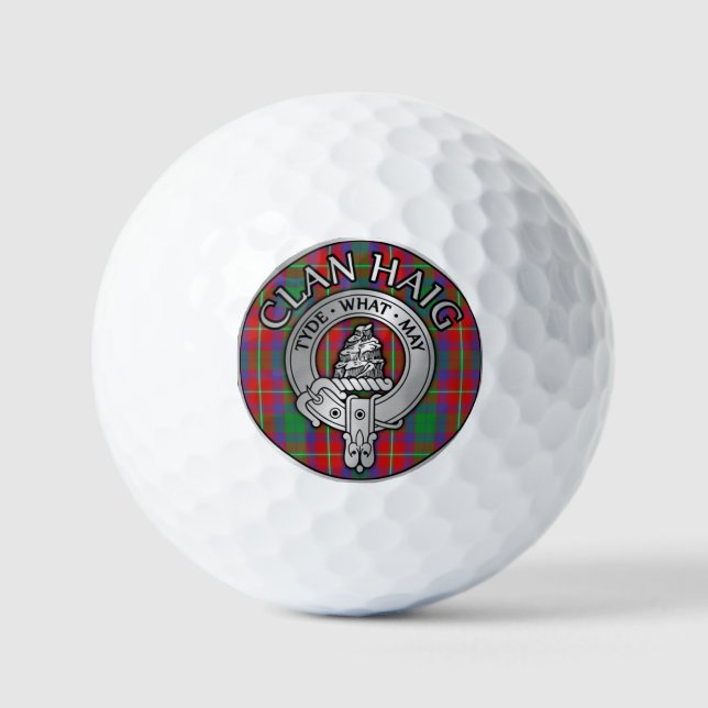 Clan Haig Crest & Tartan Golf Balls (Front)