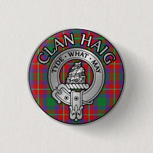 Clan Haig Crest & Tartan Knot Cufflinks 1 Inch Round Button