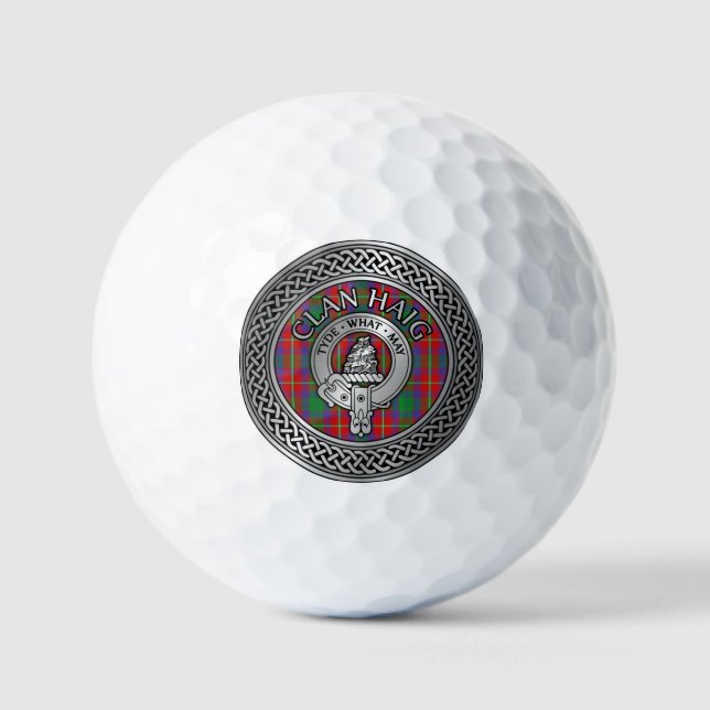 Clan Haig Crest & Tartan Knot Golf Balls (Front)
