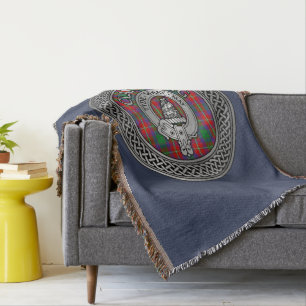 Clan Haig Crest & Tartan Knot Throw Blanket