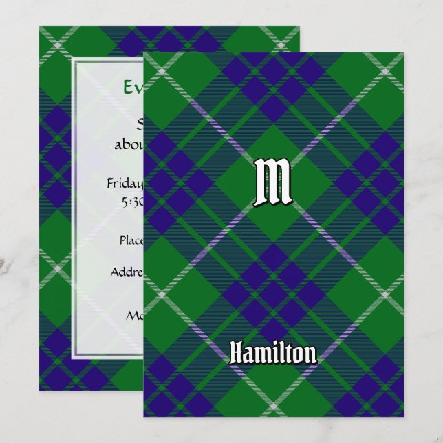 Clan Hamilton Chasse Tartan Invitation (Devant / Derrière)