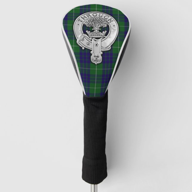 Clan Hamilton Crest & Hunting Tartan Golf Head Cover (Front)