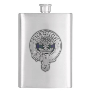 Clan Hamilton Crest & Hunting Tartan Hip Flask